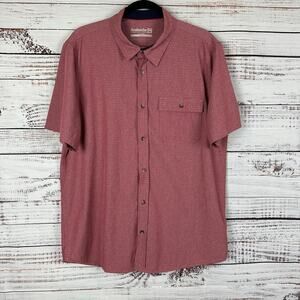 Mens Avalanche Outdoor Red Short Sleeve Button Up Sunglass Pouch Activewear L